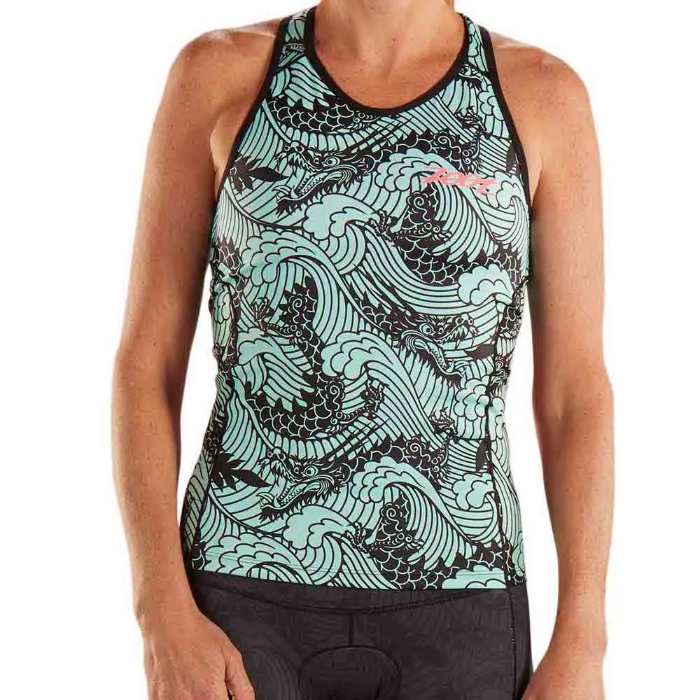Zoot Ltd Racerback Tokyo Ermeløs Sykkeltrøye, Black / green, XXL