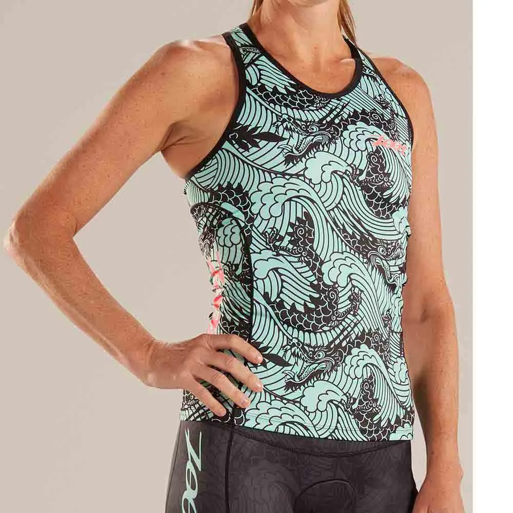 Zoot Ltd Racerback Tokyo Ermeløs Sykkeltrøye, Black / green, XXL