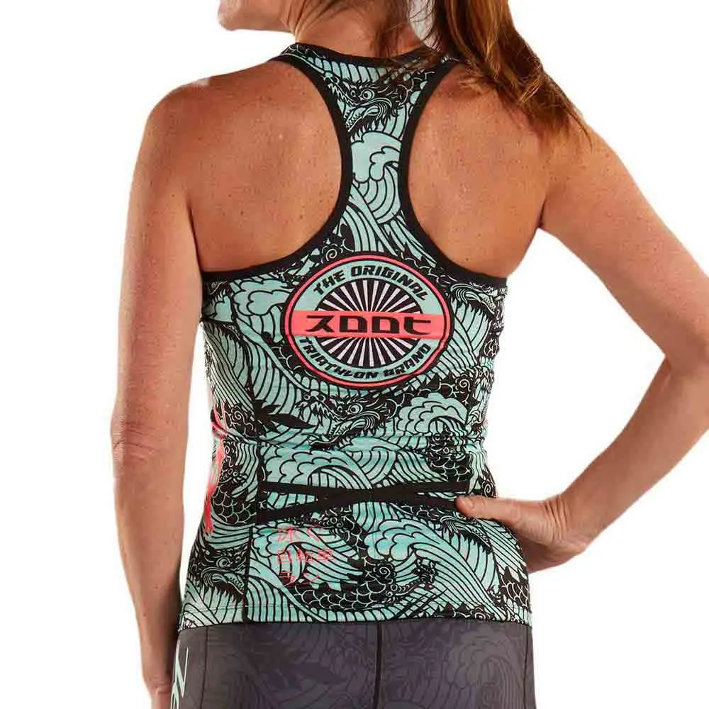 Zoot Ltd Racerback Tokyo Ermeløs Sykkeltrøye, Black / green, XXL