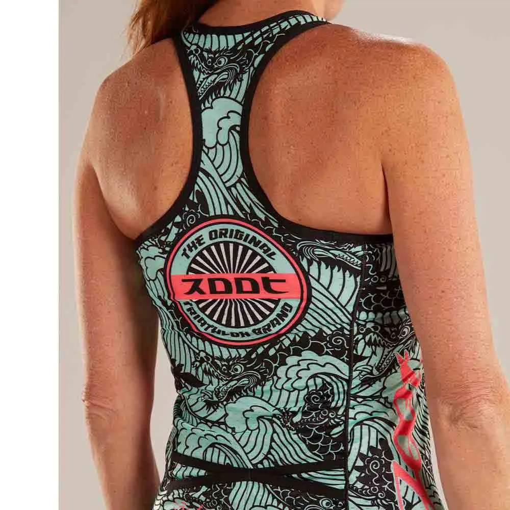 Zoot Ltd Racerback Tokyo Ermeløs Sykkeltrøye, Black / green, XXL