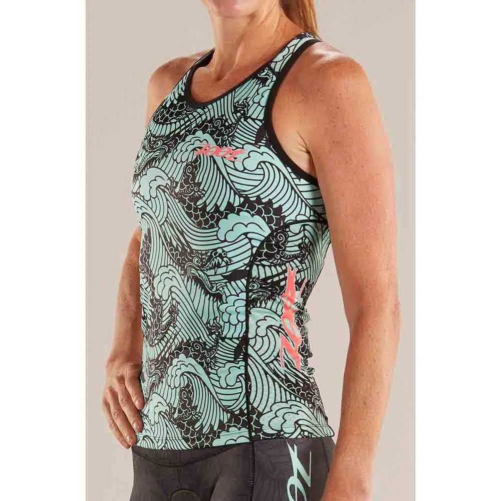 Zoot Ltd Racerback Tokyo Ermeløs Sykkeltrøye, Black / green, XXL