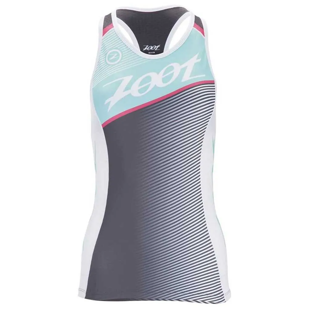Zoot Team Racerback Athlon Ermeløs Triatlontrøye, Aquamarine / passion, M