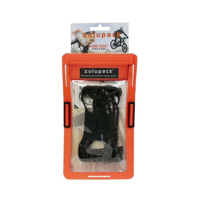 Zulupack Twist & Ride Styretelefonholder, Black / orange, One Size Zulupack Twist & Ride Styretelefonholder, Black / orange, One Size